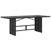 Schwarzer Gartentisch mit Glasplatte Ghimilier 190x80x74cm (Polyrattan)