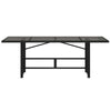 Schwarzer Gartentisch mit Glasplatte Ghimilier 190x80x74cm (Polyrattan)
