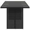Schwarzer Gartentisch mit Glasplatte Ghimilier 190x80x74cm (Polyrattan)