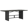 Schwarzer Gartentisch mit Glasplatte Ghimilier 190x80x74cm (Polyrattan)