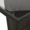 Schwarzer Gartentisch mit Glasplatte Ghimilier 190x80x74cm (Polyrattan)