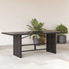 Schwarzer Gartentisch mit Glasplatte Ghimilier 190x80x74cm (Polyrattan)