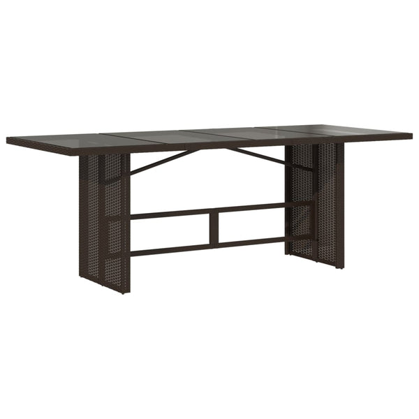 Brauner Gartentisch Ghimilier 190x80x74cm (Polyrattan)