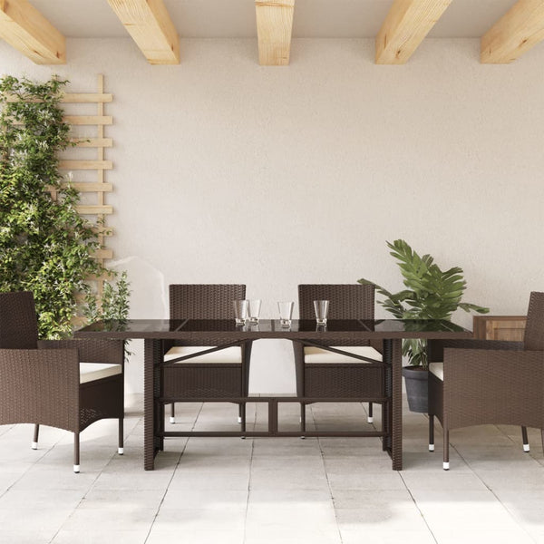 Brauner Gartentisch Ghimilier 190x80x74cm (Polyrattan)