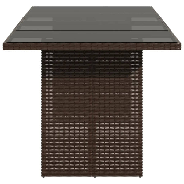 Brauner Gartentisch Ghimilier 190x80x74cm (Polyrattan)