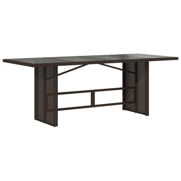 Brauner Gartentisch Ghimilier 190x80x74cm (Polyrattan)
