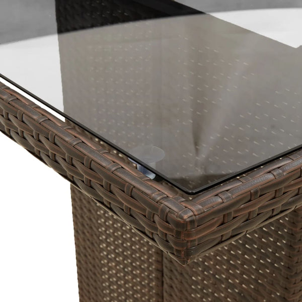 Brauner Gartentisch Ghimilier 190x80x74cm (Polyrattan)