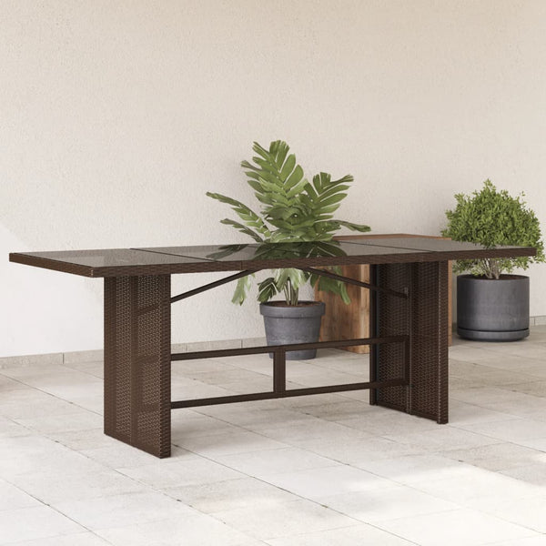 Brauner Gartentisch Ghimilier 190x80x74cm (Polyrattan)