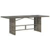 Grauer Gartentisch Ghimilier 190x80x74cm (Polyrattan)