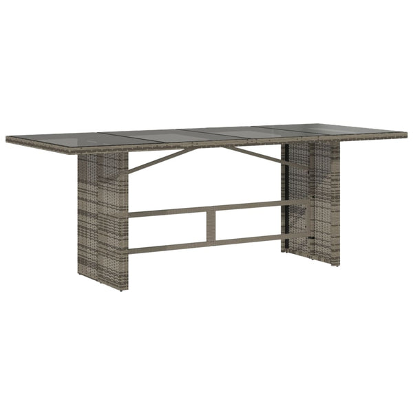 Grauer Gartentisch Ghimilier 190x80x74cm (Polyrattan)