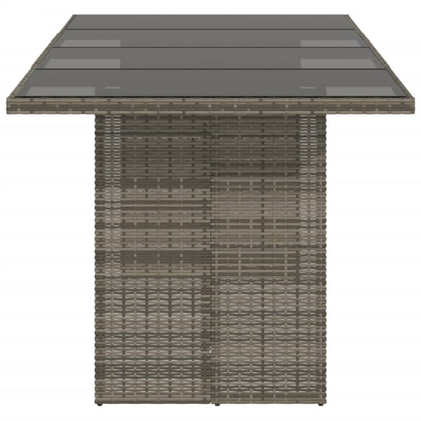 Grauer Gartentisch Ghimilier 190x80x74cm (Polyrattan)