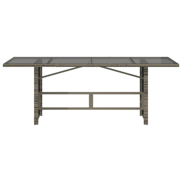 Grauer Gartentisch Ghimilier 190x80x74cm (Polyrattan)