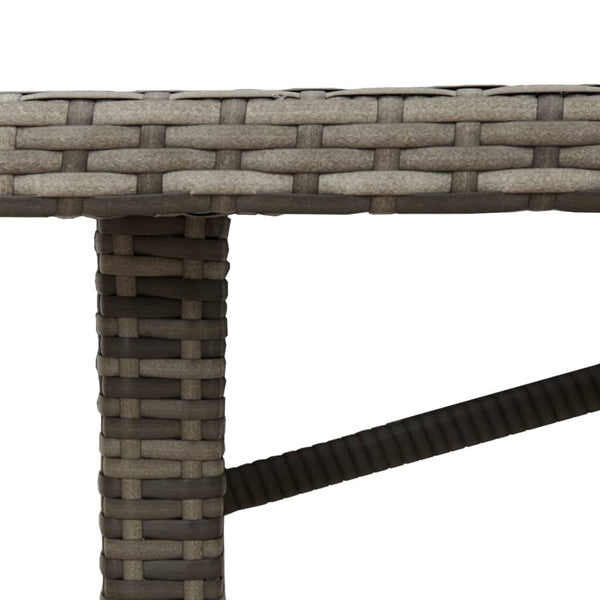 Grauer Gartentisch Ghimilier 190x80x74cm (Polyrattan)