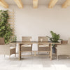 Beiger Gartentisch Ghimilier 190x80x74cm (Glasplatte Polyrattan)
