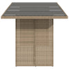 Beiger Gartentisch Ghimilier 190x80x74cm (Glasplatte Polyrattan)