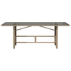 Beiger Gartentisch Ghimilier 190x80x74cm (Glasplatte Polyrattan)