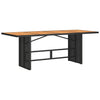 Schwarzer Gartentisch Akazienholz und Polyrattan Ghimilier 190x80x74cm