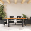 Schwarzer Gartentisch Akazienholz und Polyrattan Ghimilier 190x80x74cm