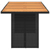 Schwarzer Gartentisch Akazienholz und Polyrattan Ghimilier 190x80x74cm