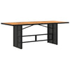 Schwarzer Gartentisch Akazienholz und Polyrattan Ghimilier 190x80x74cm