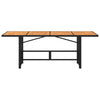 Schwarzer Gartentisch Akazienholz und Polyrattan Ghimilier 190x80x74cm
