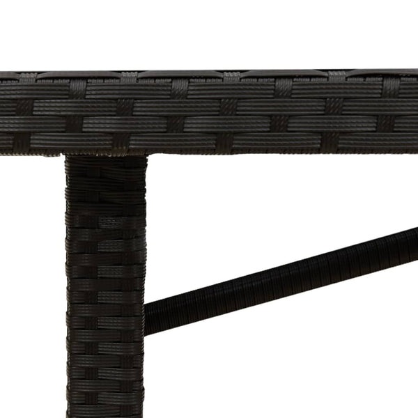 Schwarzer Gartentisch Akazienholz und Polyrattan Ghimilier 190x80x74cm