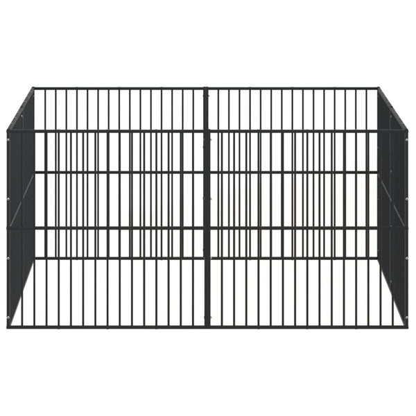 Musta koiranhäkki Steliade 8 paneelia (galvanoitu teräs)