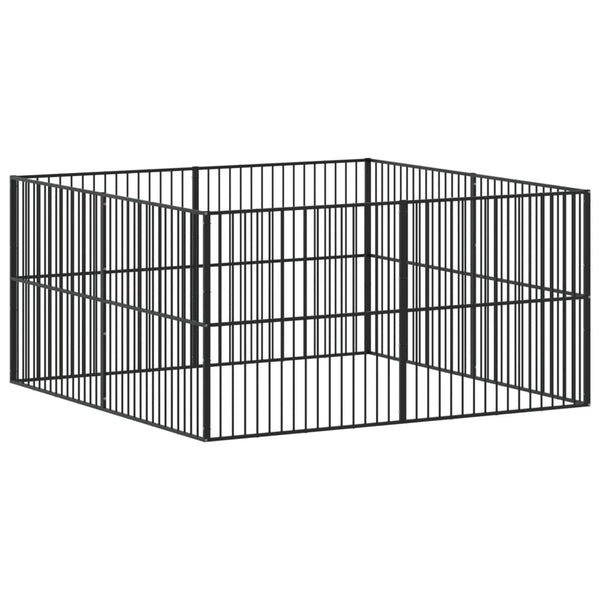Musta koiranhäkki Steliade 8 paneelia (galvanoitu teräs)