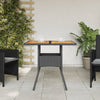 Schwarzer Gartentisch aus Akazienholz und Polyrattan Actiunea 80x80x75cm