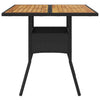 Schwarzer Gartentisch aus Akazienholz und Polyrattan Actiunea 80x80x75cm