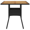Schwarzer Gartentisch aus Akazienholz und Polyrattan Actiunea 80x80x75cm