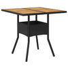 Schwarzer Gartentisch aus Akazienholz und Polyrattan Actiunea 80x80x75cm