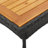 Schwarzer Gartentisch aus Akazienholz und Polyrattan Actiunea 80x80x75cm