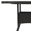 Schwarzer Gartentisch aus Akazienholz und Polyrattan Actiunea 80x80x75cm