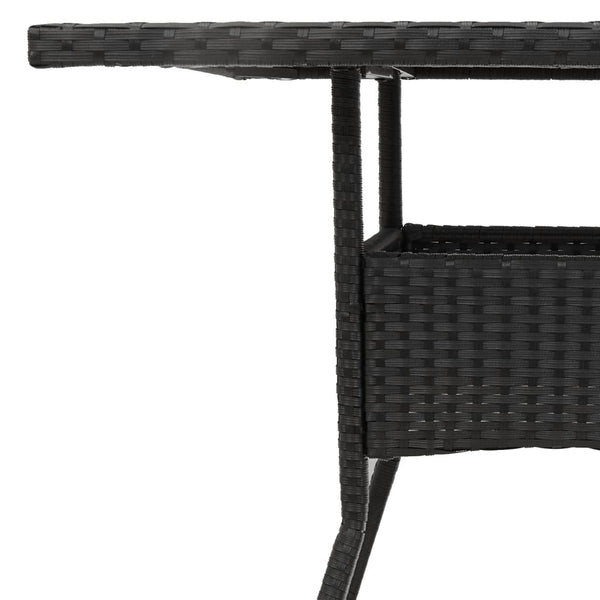 Schwarzer Gartentisch aus Akazienholz und Polyrattan Actiunea 80x80x75cm