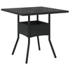 Schwarzer Gartentisch Actiunea 80x80x75cm (Polyrattan mit Glasplatte)