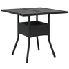 Schwarzer Gartentisch Actiunea 80x80x75cm (Polyrattan mit Glasplatte)