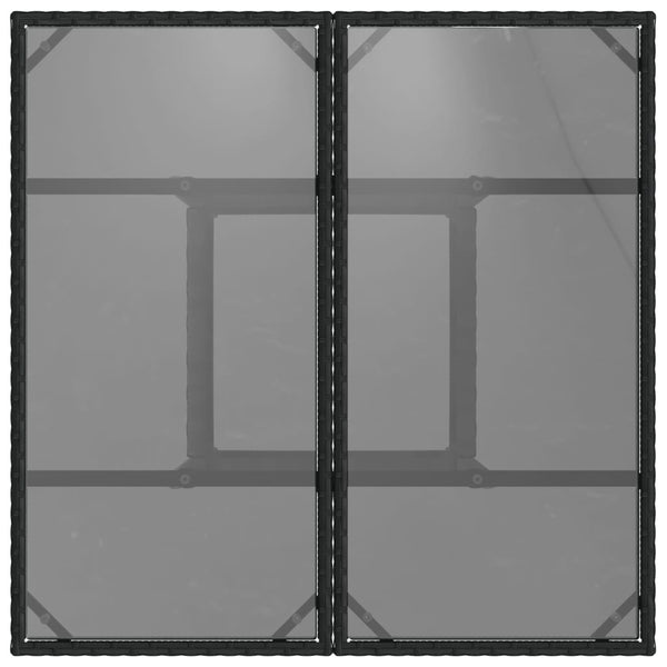 Schwarzer Gartentisch Actiunea 80x80x75cm (Polyrattan mit Glasplatte)