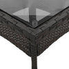 Schwarzer Gartentisch Actiunea 80x80x75cm (Polyrattan mit Glasplatte)