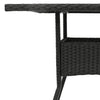 Schwarzer Gartentisch Actiunea 80x80x75cm (Polyrattan mit Glasplatte)