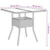 Schwarzer Gartentisch Actiunea 80x80x75cm (Polyrattan mit Glasplatte)