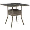 Grauer Gartentisch Actiunea 80x80x75cm (Polyrattan mit Glasplatte)