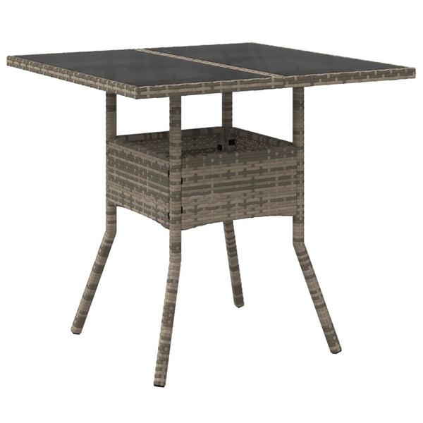 Grauer Gartentisch Actiunea 80x80x75cm (Polyrattan mit Glasplatte)