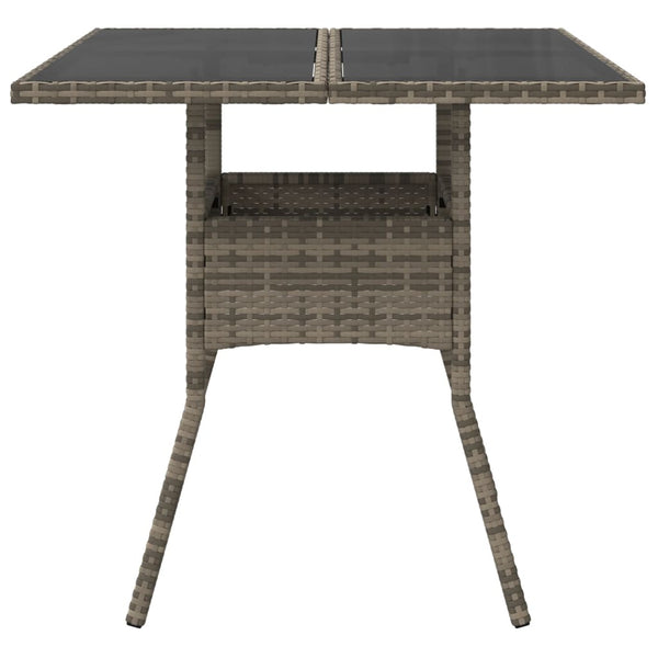 Grauer Gartentisch Actiunea 80x80x75cm (Polyrattan mit Glasplatte)