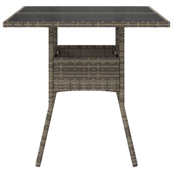 Grauer Gartentisch Actiunea 80x80x75cm (Polyrattan mit Glasplatte)