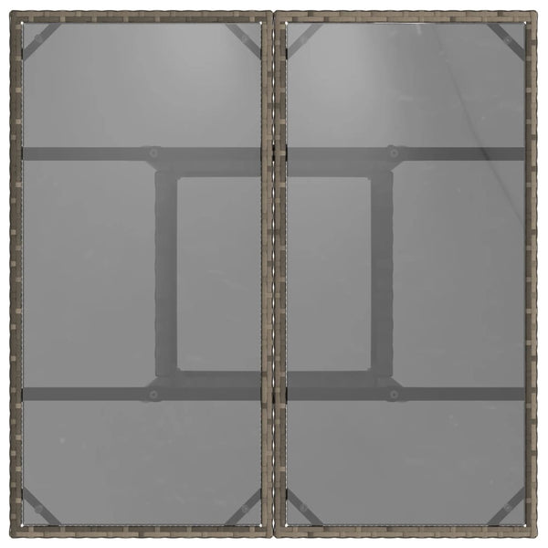 Grauer Gartentisch Actiunea 80x80x75cm (Polyrattan mit Glasplatte)