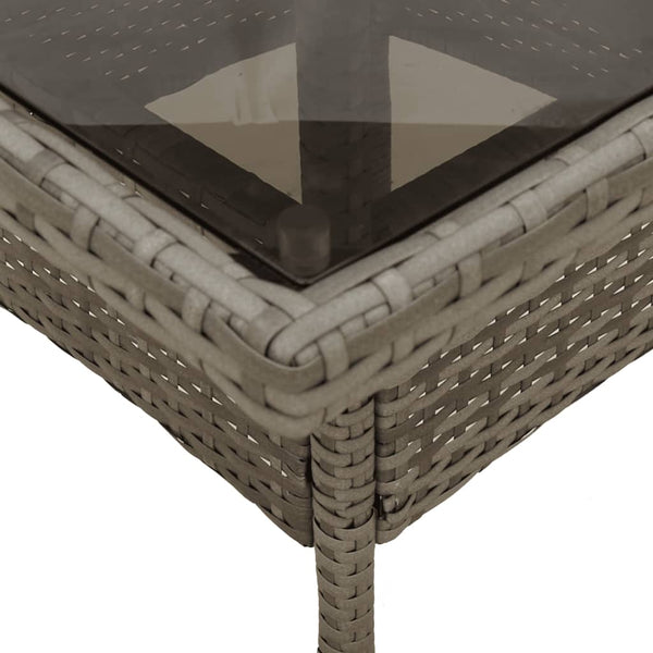 Grauer Gartentisch Actiunea 80x80x75cm (Polyrattan mit Glasplatte)