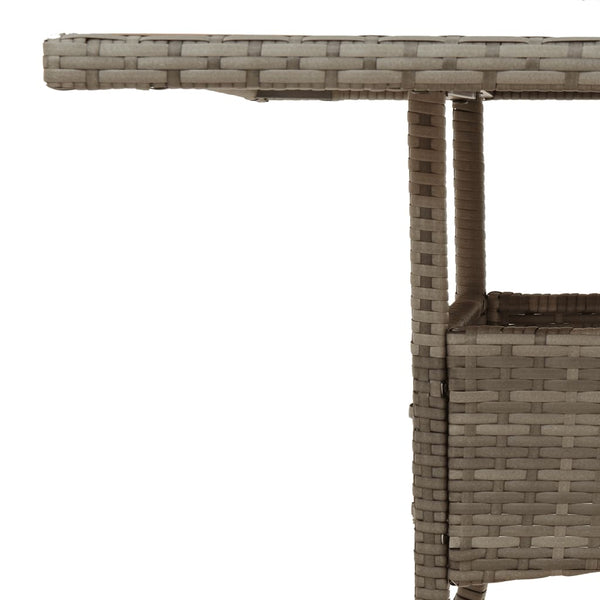 Grauer Gartentisch Actiunea 80x80x75cm (Polyrattan mit Glasplatte)