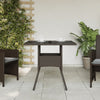 Brauner Gartentisch Actiunea 80x80x75cm (Polyrattan mit Glasplatte)