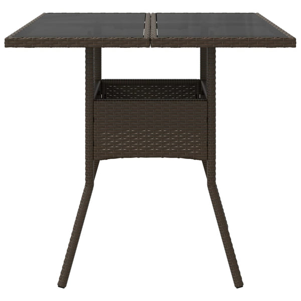 Brauner Gartentisch Actiunea 80x80x75cm (Polyrattan mit Glasplatte)